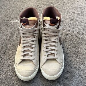 Nike Beige and Brown High-Top Sneakers